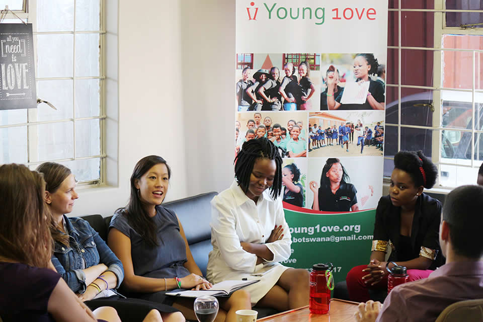 Clarisse (third from left) working with the Young 1ove team.